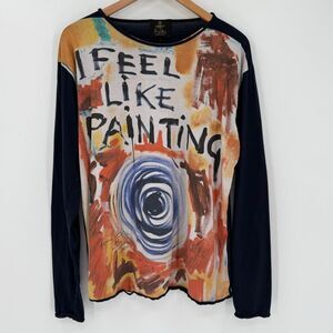 Liberty of London x Ronnie Wood I Feel Like Painting Long Sleeve Tee Men Large